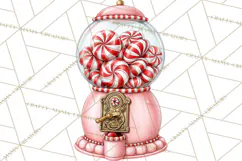 Peppermint Christmas Treasures Clipart PNG, Candy Cane Product Image 5
