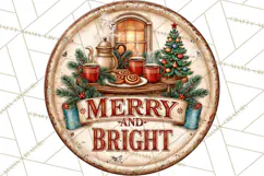 Mid Century Christmas Vintage Signs | Round Door Sign Design Product Image 5