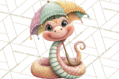 Cute Snake Clipart Pastel Reptile PNG Product Image 5