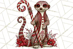 Whimsical Peppermint Animal PNG Christmas Clipart Product Image 2