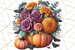 Halloween Floral Clipart PNG Spooky Flowers Images Product Image 2