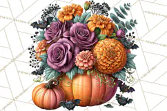 Halloween Floral Clipart PNG Spooky Flowers Images Product Image 2