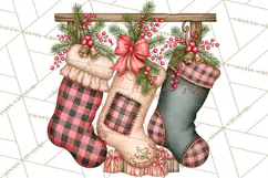 Buffalo Plaid Christmas PNG Clipart Product Image 2