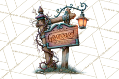 Halloween Graveyard Clipart PNG Product Image 2
