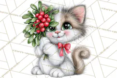 Christmas Cat Clipart PNG, Funny Kitten Christmas Product Image 2