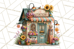 Small Town Summer Clipart PNG Scenes Product Image 2