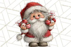 Santa Christmas Clipart, Cute Whimsical Santa PNG, Christmas Product Image 2
