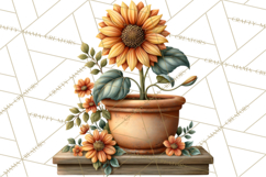 Inspirational Farmhouse Sunflower Clipart PNG Product Image 2