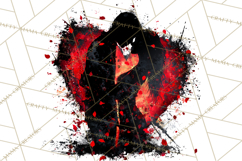 Romantic Couple Silhouettes, Rose Cutout PNG, Surreal Love Product Image 5