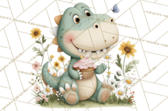 Cute Summer Dinosaur Clipart Sweet Treat Dino PNG Product Image 5