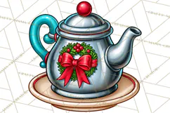 Christmas Retro Diner Clipart PNG 1950s Holiday Food & Decor Product Image 3