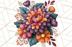 Halloween Floral Clipart PNG Spooky Flowers Images Product Image 3