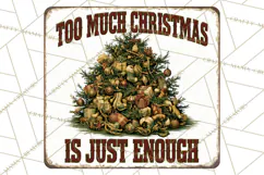 Vintage Christmas Metal Sign Clipart, Funny, Inspirational Product Image 3