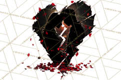 Romantic Couple Silhouettes, Rose Cutout PNG, Surreal Love Product Image 2