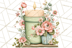 Mint Cottagecore Kitchen Clipart, Vintage Country Floral Png Product Image 2