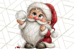 Santa Christmas Clipart, Cute Whimsical Santa PNG, Christmas Product Image 3