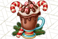Cocoa Christmas Clipart, Chocolate Coffee Holiday PNG Product Image 4