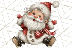 Santa Christmas Clipart, Cute Whimsical Santa PNG, Christmas Product Image 4