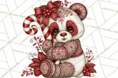Whimsical Peppermint Animal PNG Christmas Clipart Product Image 4