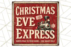 Vintage Christmas Signs Clipart PNG Product Image 4