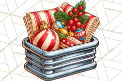 Christmas Retro Diner Clipart PNG 1950s Holiday Food & Decor Product Image 4