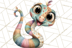 Cute Snake Clipart Pastel Reptile PNG Product Image 3