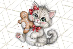 Christmas Cat Clipart PNG, Funny Kitten Christmas Product Image 4