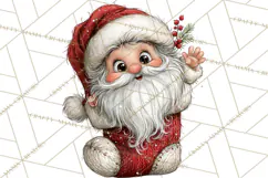 Santa Christmas Clipart, Cute Whimsical Santa PNG, Christmas Product Image 5