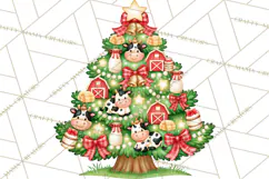 Multi Themed Christmas Trees Clipart PNG Product Image 5