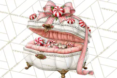 Peppermint Christmas Treasures Clipart PNG, Candy Cane Product Image 5