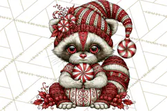 Whimsical Peppermint Animal PNG Christmas Clipart Product Image 5