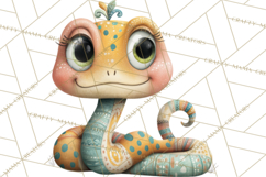 Cute Snake Clipart Pastel Reptile PNG Product Image 4