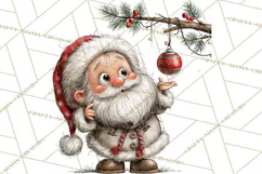 Santa Christmas Clipart, Cute Whimsical Santa PNG, Christmas Product Image 2