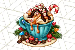 Cocoa Christmas Clipart, Chocolate Coffee Holiday PNG Product Image 3