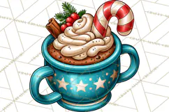 Christmas Retro Diner Clipart PNG 1950s Holiday Food & Decor Product Image 5