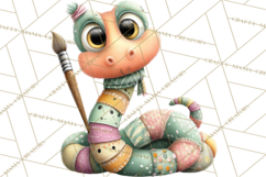 Cute Snake Clipart Pastel Reptile PNG Product Image 5