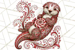 Whimsical Peppermint Animal PNG Christmas Clipart Product Image 2