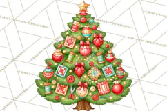 Multi Themed Christmas Trees Clipart PNG Product Image 2