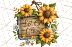 Inspirational Farmhouse Sunflower Clipart PNG Product Image 3