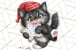 Christmas Cat Clipart PNG, Funny Kitten Christmas Product Image 3