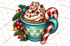 Cocoa Christmas Clipart, Chocolate Coffee Holiday PNG Product Image 4