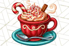 Christmas Retro Diner Clipart PNG 1950s Holiday Food & Decor Product Image 2