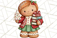 Downtown Gingerbread Town Characters Clipart PNG Product Image 3