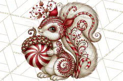 Whimsical Peppermint Animal PNG Christmas Clipart Product Image 3