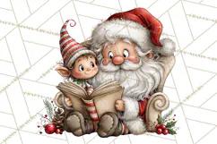 Santa Christmas Clipart, Cute Whimsical Santa PNG, Christmas Product Image 3
