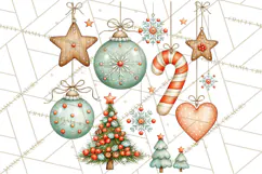 Christmas Mouse Clipart, Pastel Holiday Mice PNG, Nursery Product Image 4