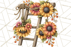 Inspirational Farmhouse Sunflower Clipart PNG Product Image 4