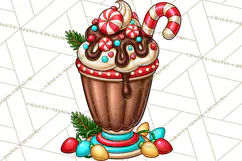Cocoa Christmas Clipart, Chocolate Coffee Holiday PNG Product Image 5