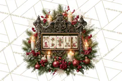 Christmas Mahjong Clipart, Holiday Mahjong Tiles PNG Product Image 4