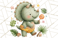 Cute Summer Dinosaur Clipart Sweet Treat Dino PNG Product Image 3